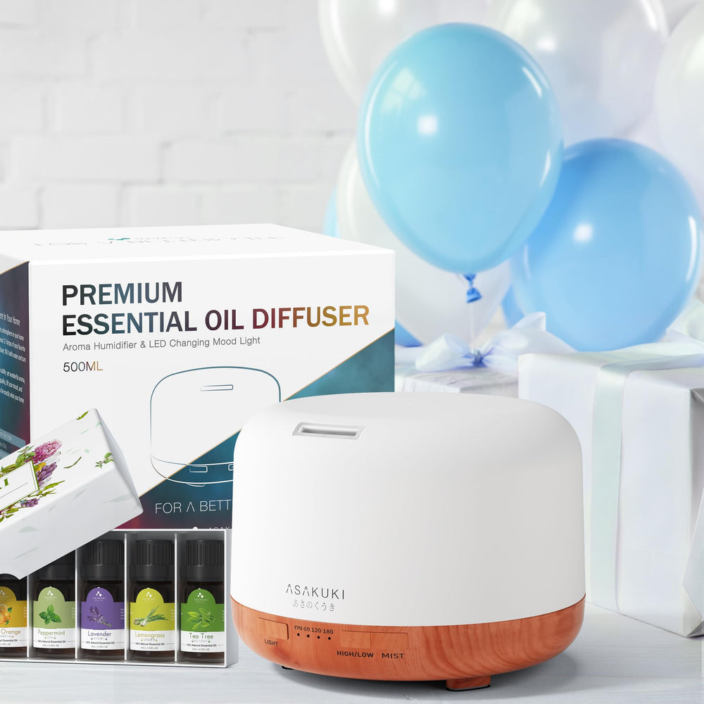 ASAKUKI diffuser in a cozy living room setup enhancing ambiance