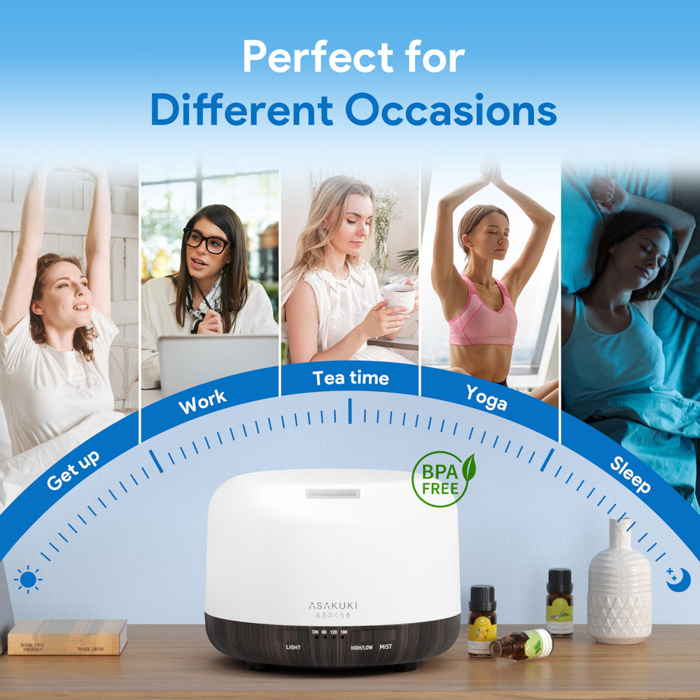ASAKUKI diffuser night-light function for sleep and calm evenings