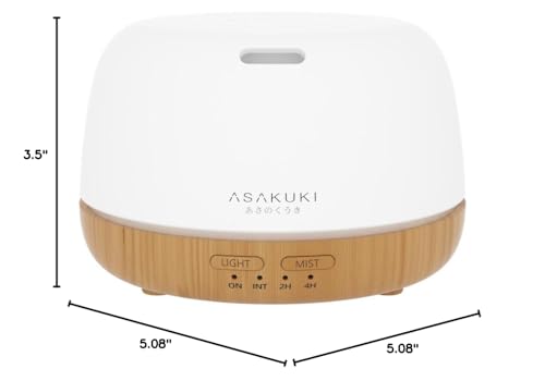 ASAKUKI diffuser packaging includes USB-C cable and remote for easy setup.