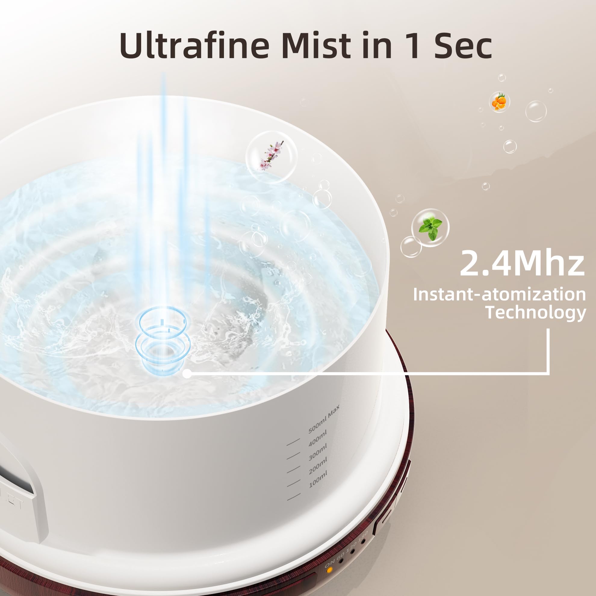 ASAKUKI Diffuser operates quietly to keep bedrooms peaceful.