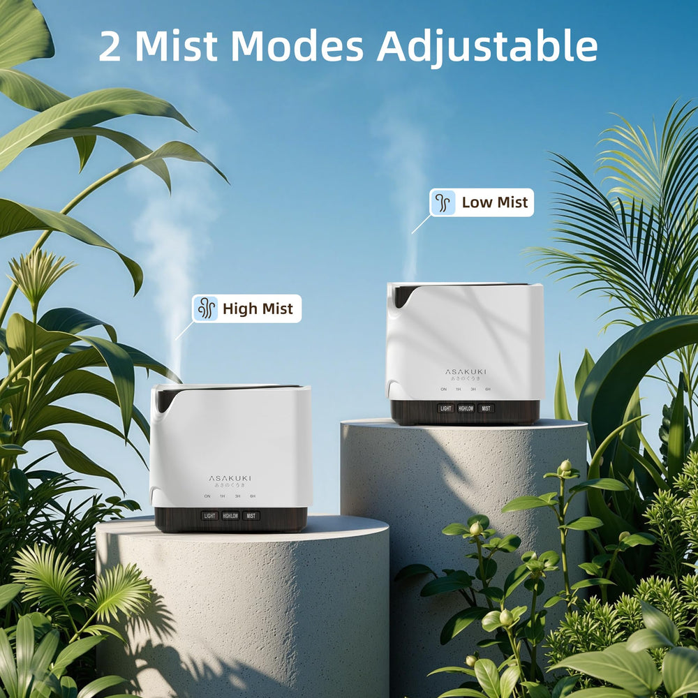 ASAKUKI diffuser with timer and independent light options for routines.
