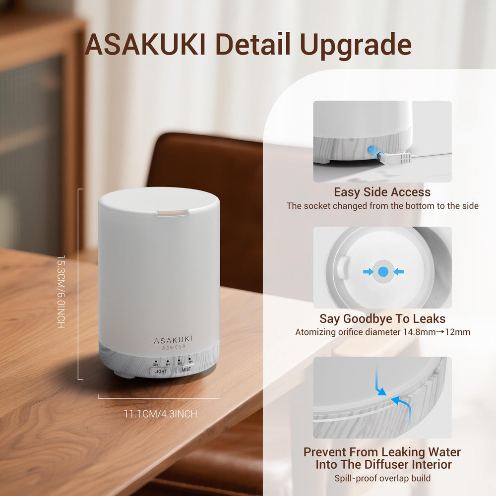 ASAKUKI difusor con iluminación multicolor para crear ambiente relajante.