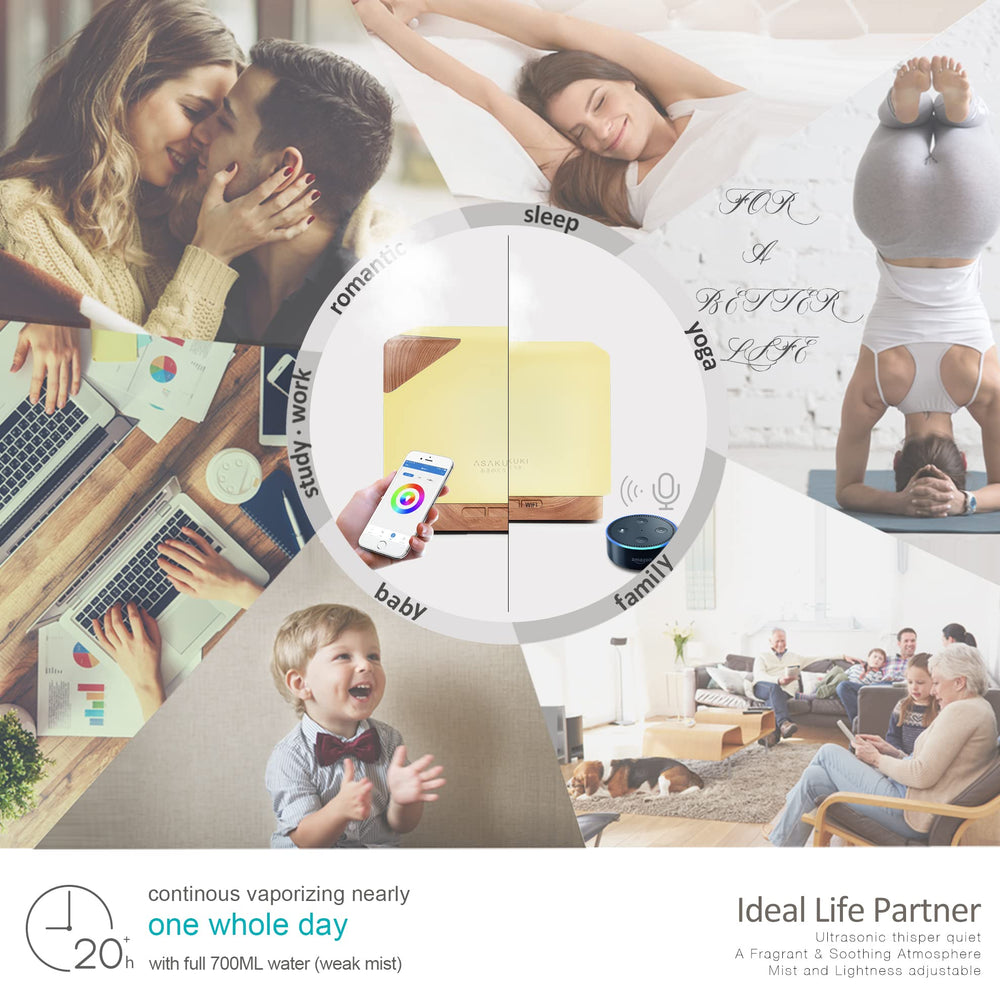 ASAKUKI diffuser voice-control enables hands-free operation.