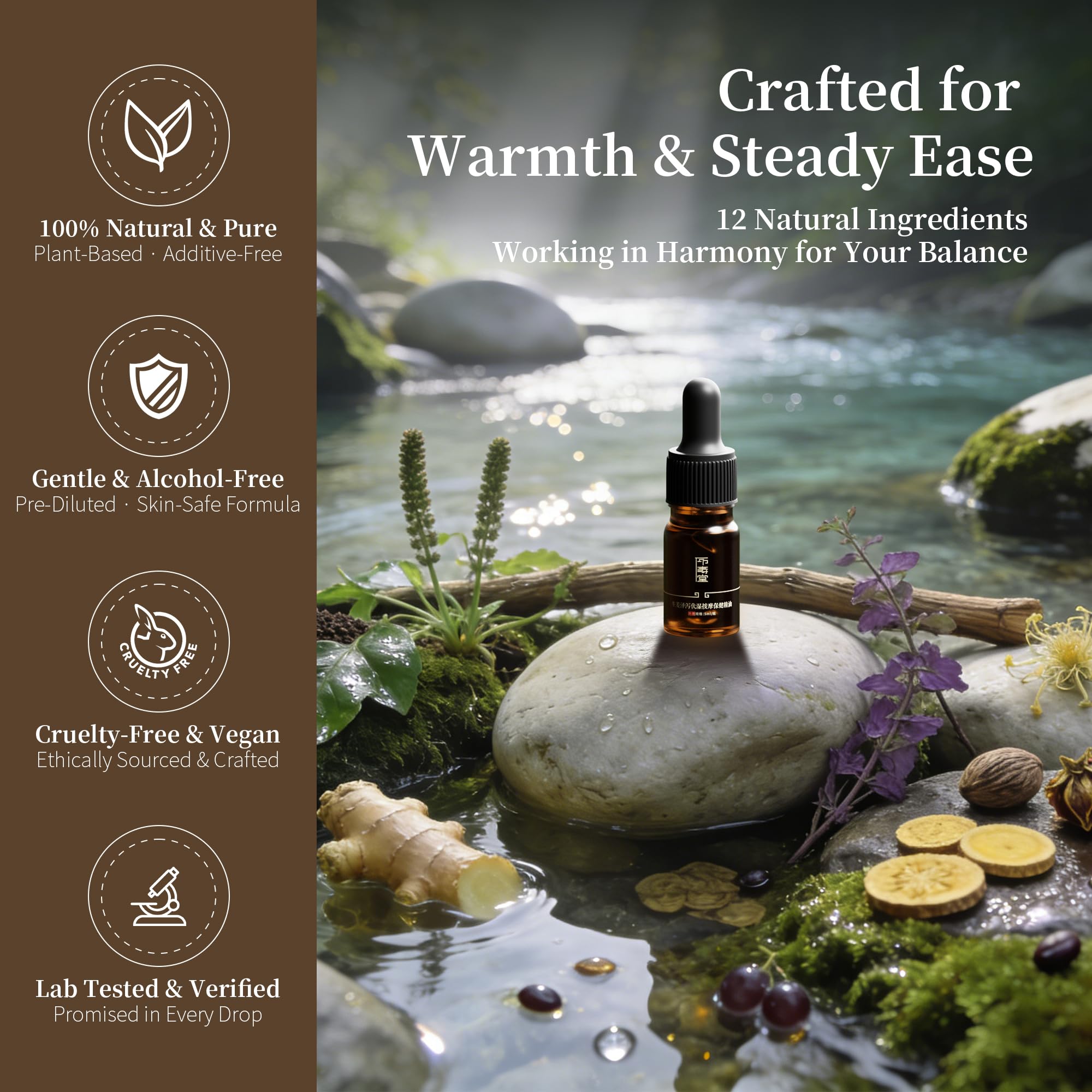 Clarity dropper delivering precise, mess-free dosing for warm rituals