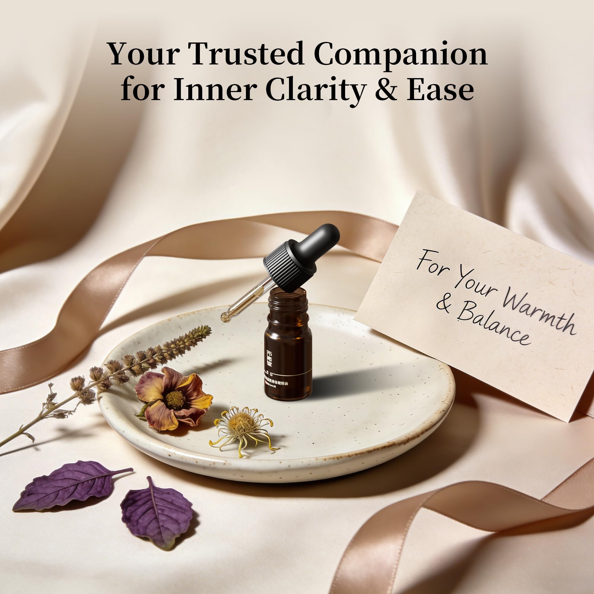 Hands applying Clarity in a calming self-care routine