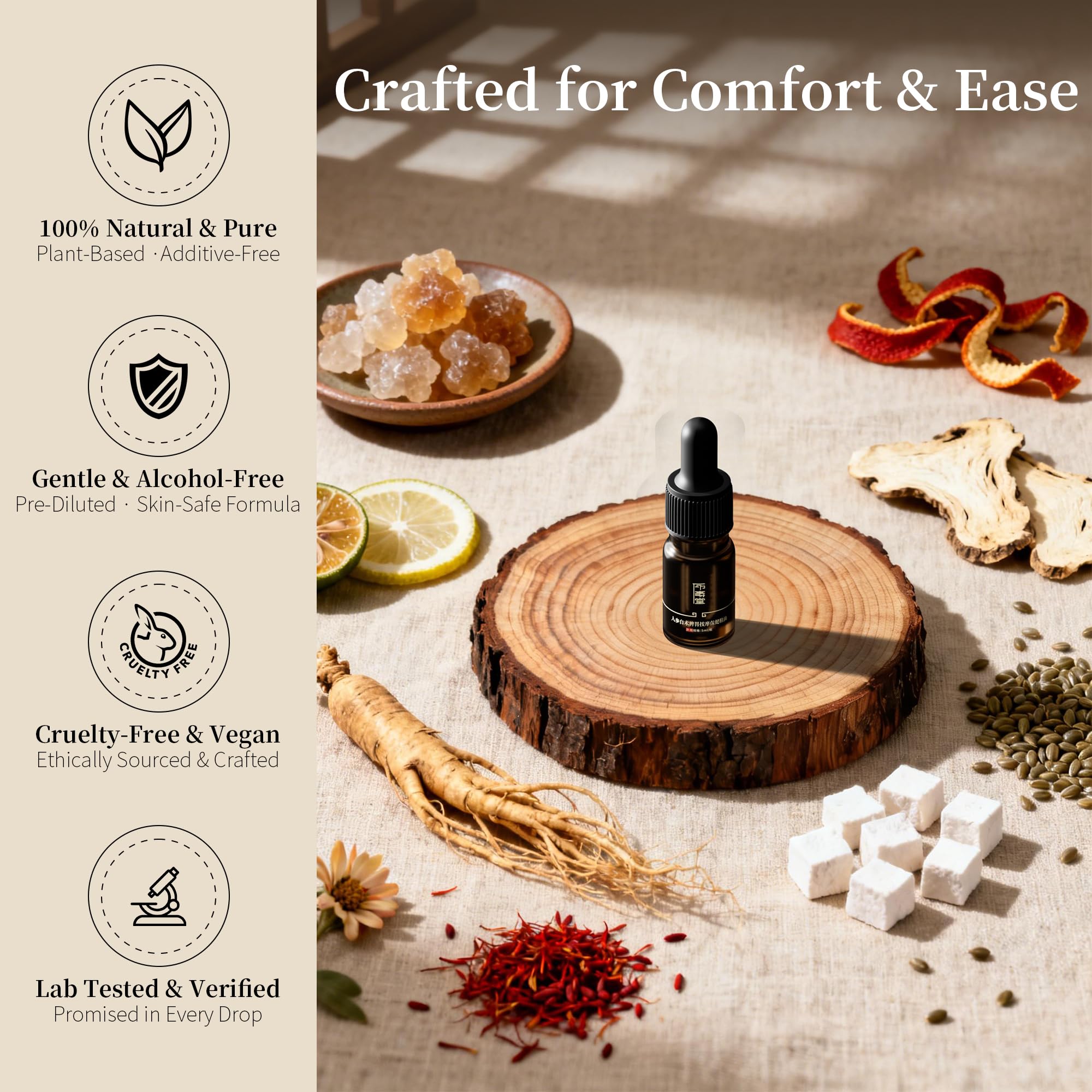 Asanté Nourish dropper provides precise, mess-free application for targeted relief.