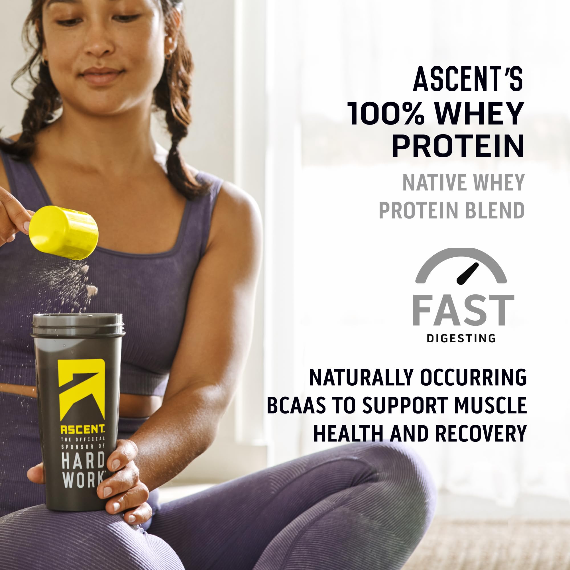 Ascent Peppermint Mocha label close-up notes 0g added sugar.