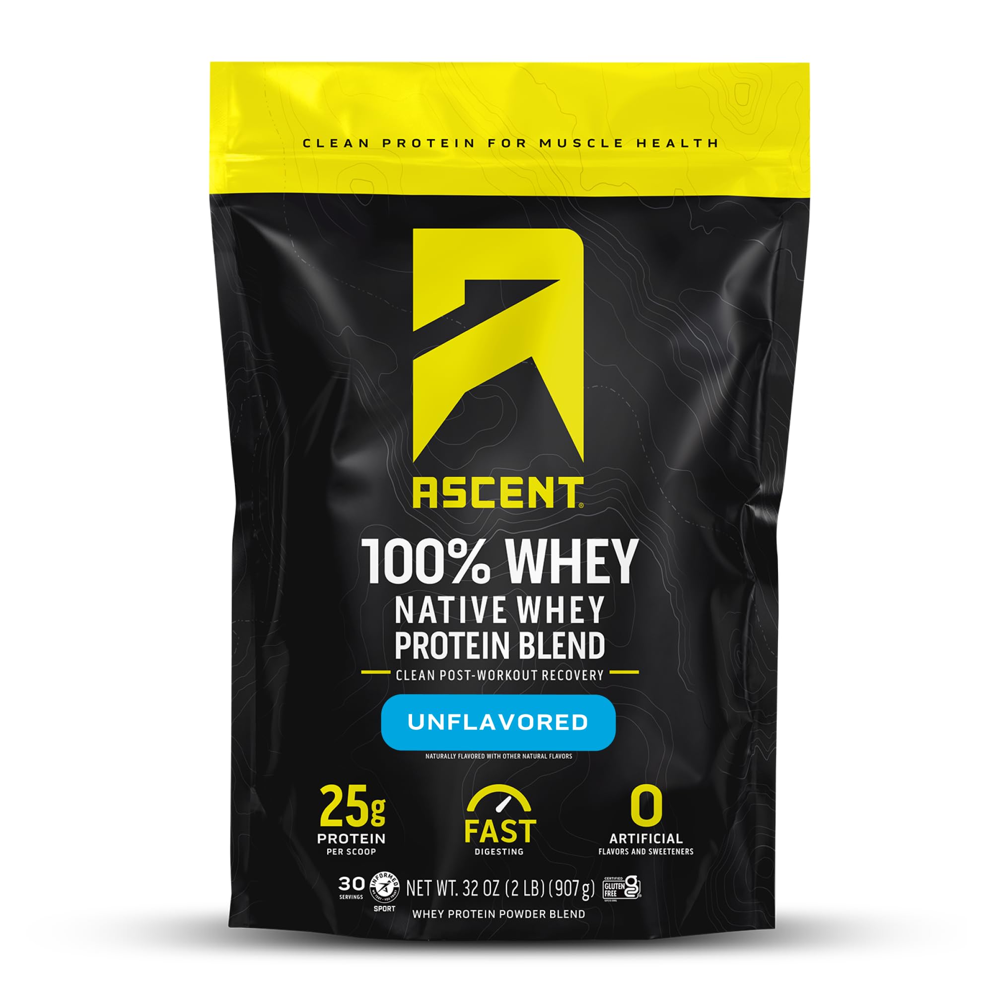 Ascent Unflavored Native Whey bottle for quick, customizable protein servings