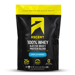 Ascent Unflavored Native Whey bottle for quick, customizable protein servings