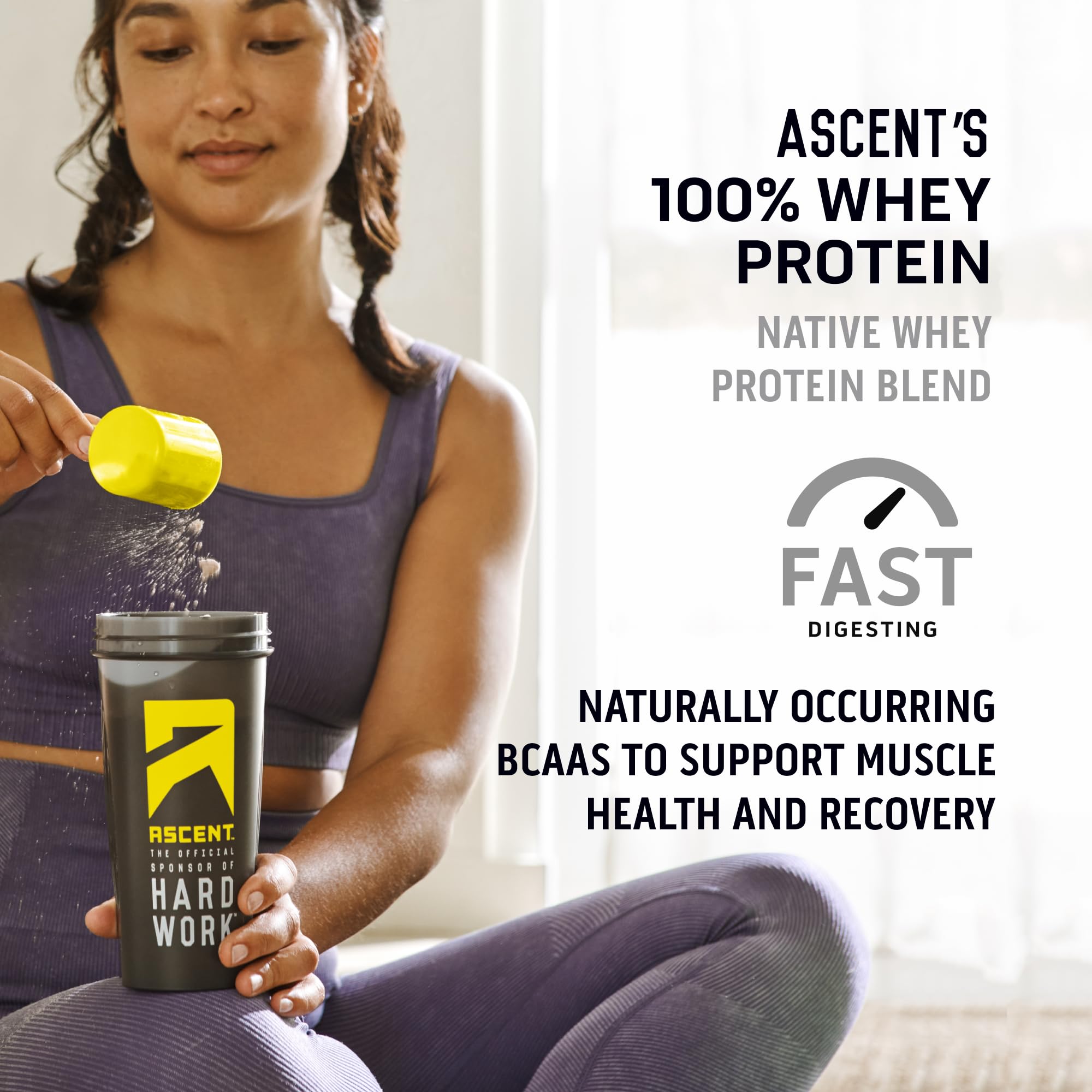 Ascent nutrition panel close-up shows gluten-free status and zero artificial flavors
