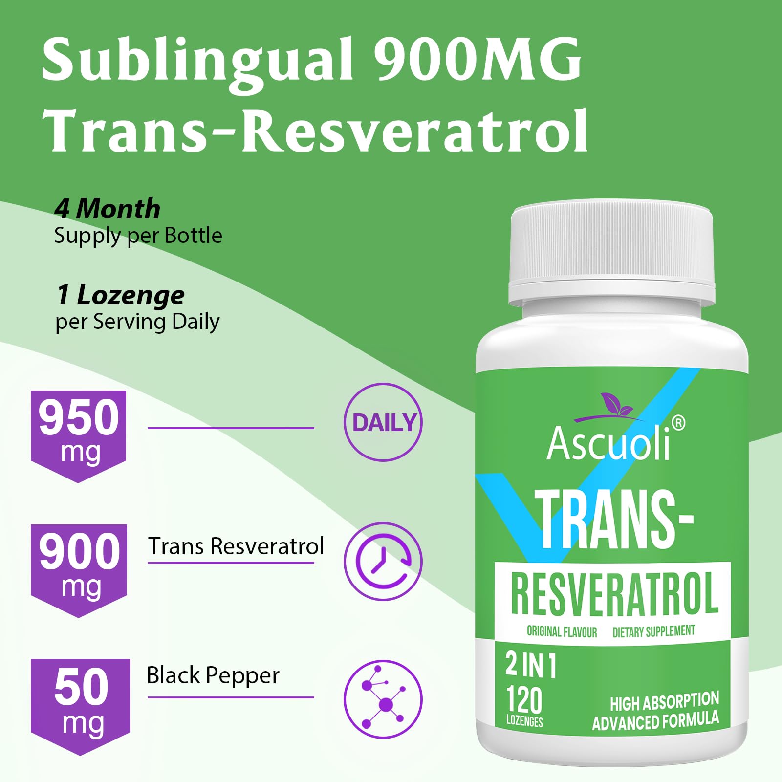 Ascuoli Black Pepper Extract ingredient detail highlighting enhanced bioavailability