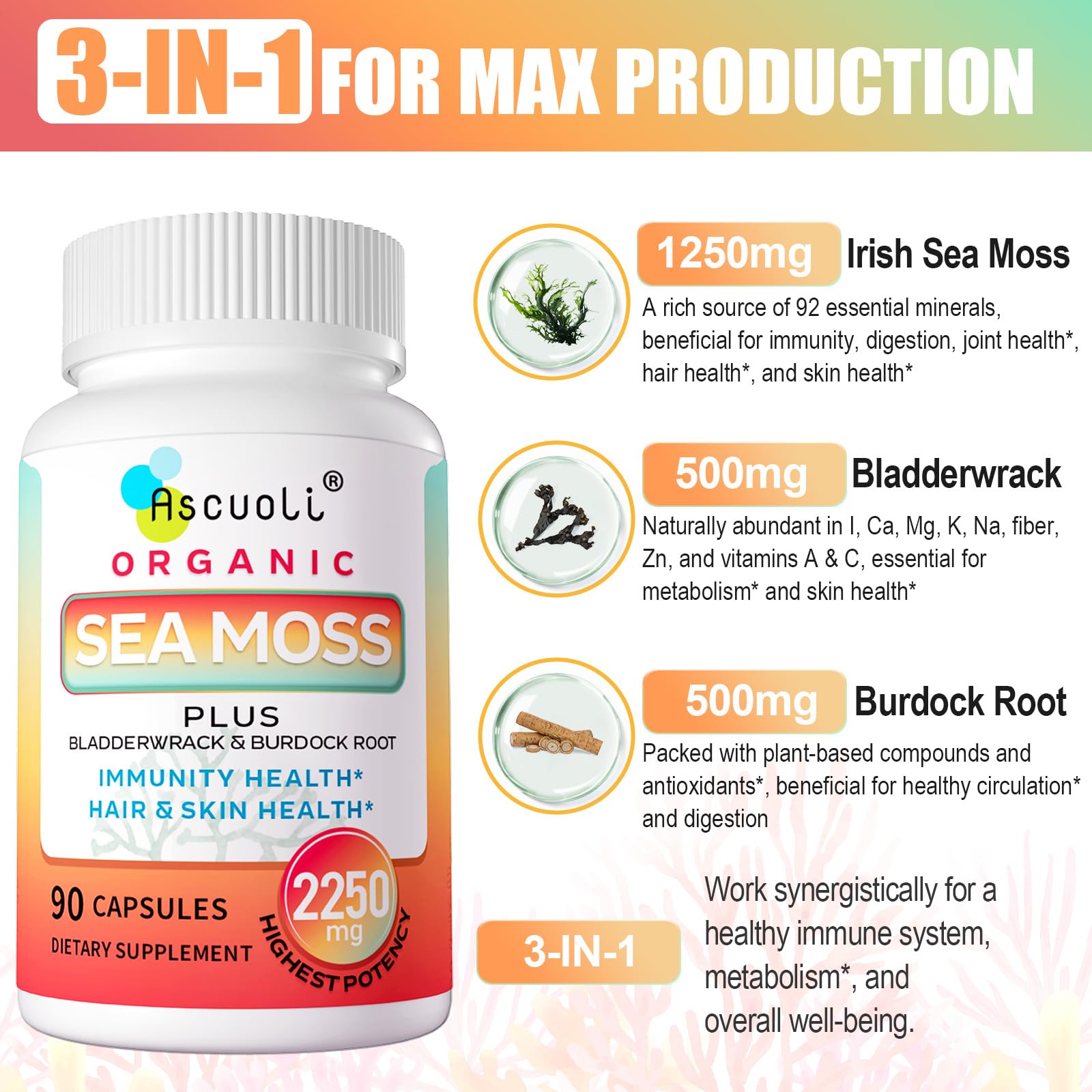 Ascuoli capsules closeup highlighting texture and easy swallow size