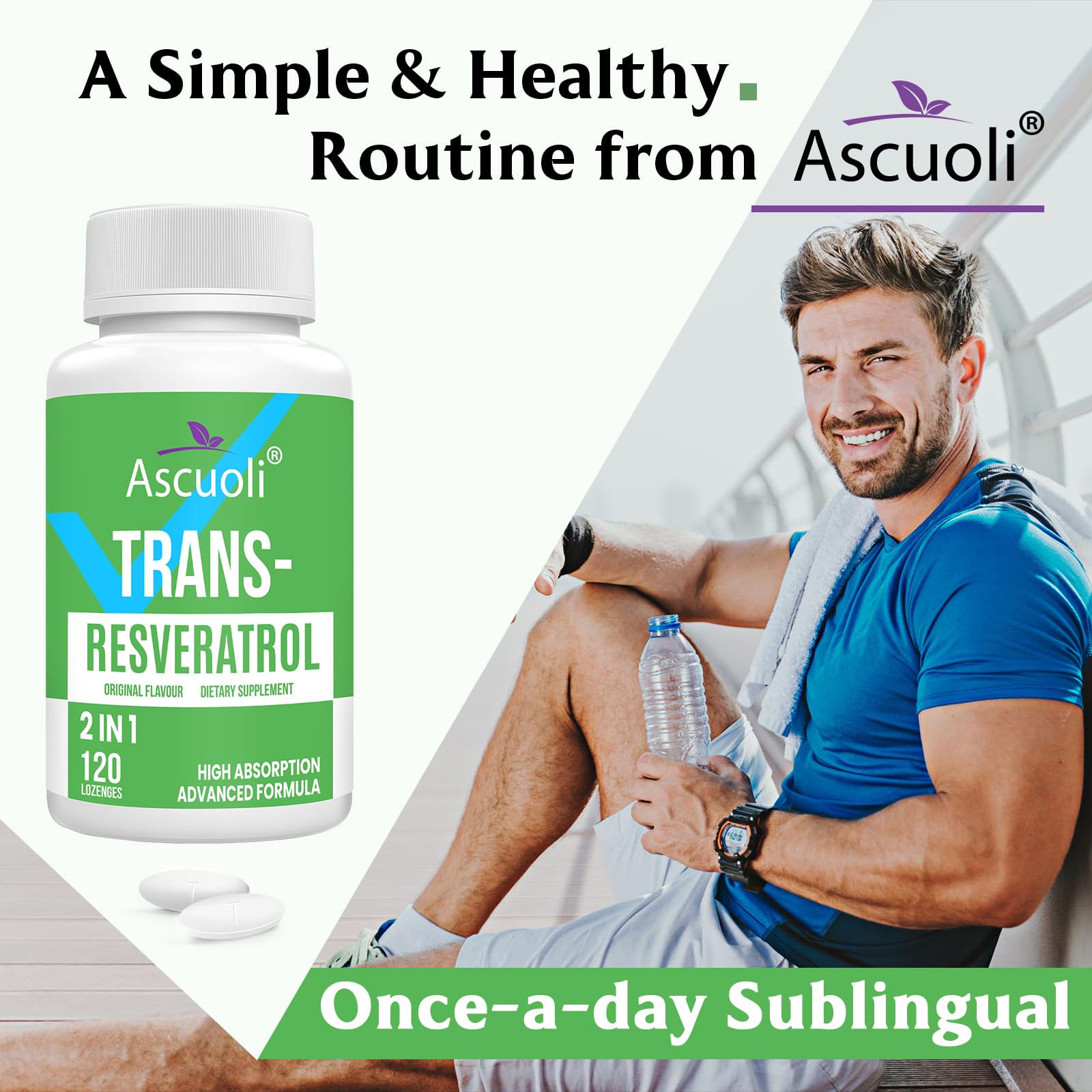 Ascuoli Packaging 120 lozenges display highlighting 120-day supply