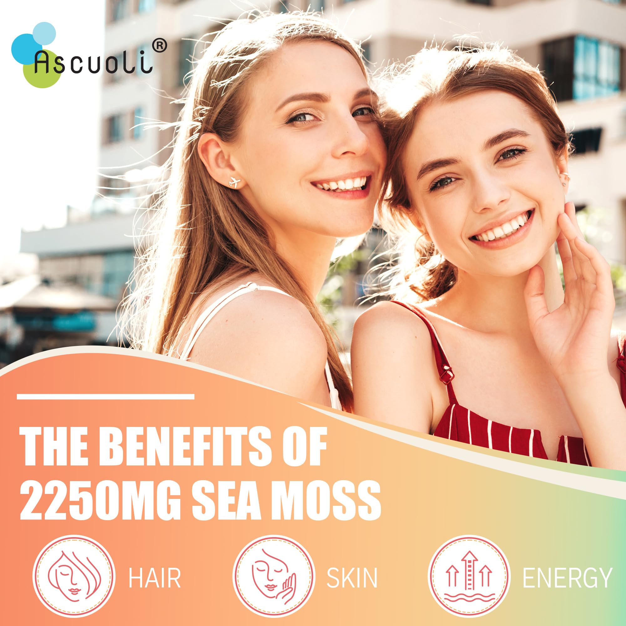 Ascuoli skin and hair benefits visual in product context