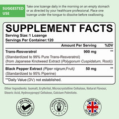 Ascuoli Trans-Resveratrol lozenge closeup highlighting convenient sublingual absorption