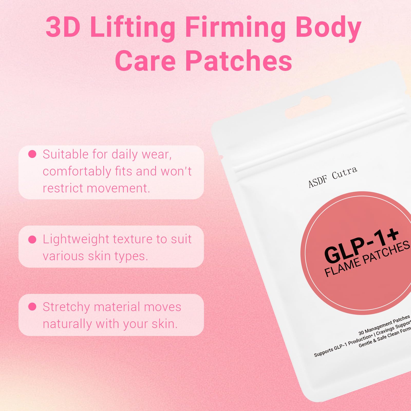 ASDF Cutra GLP-1 patch on arm offers discreet daily support.