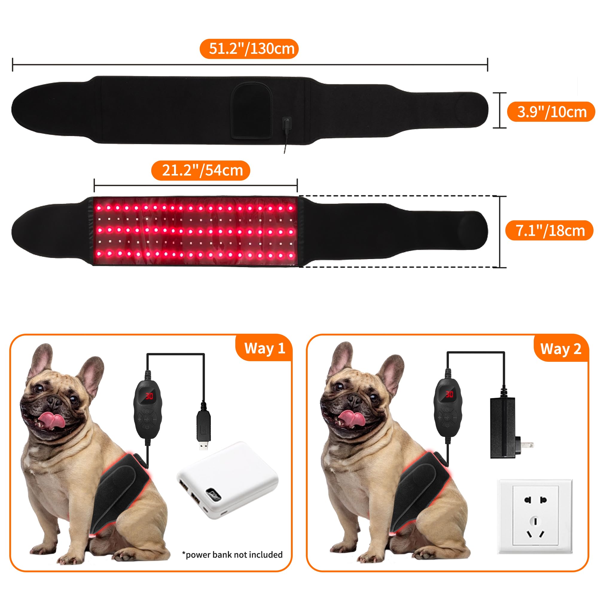 Asenei red light therapy belt home-use device for convenient pet sessions.
