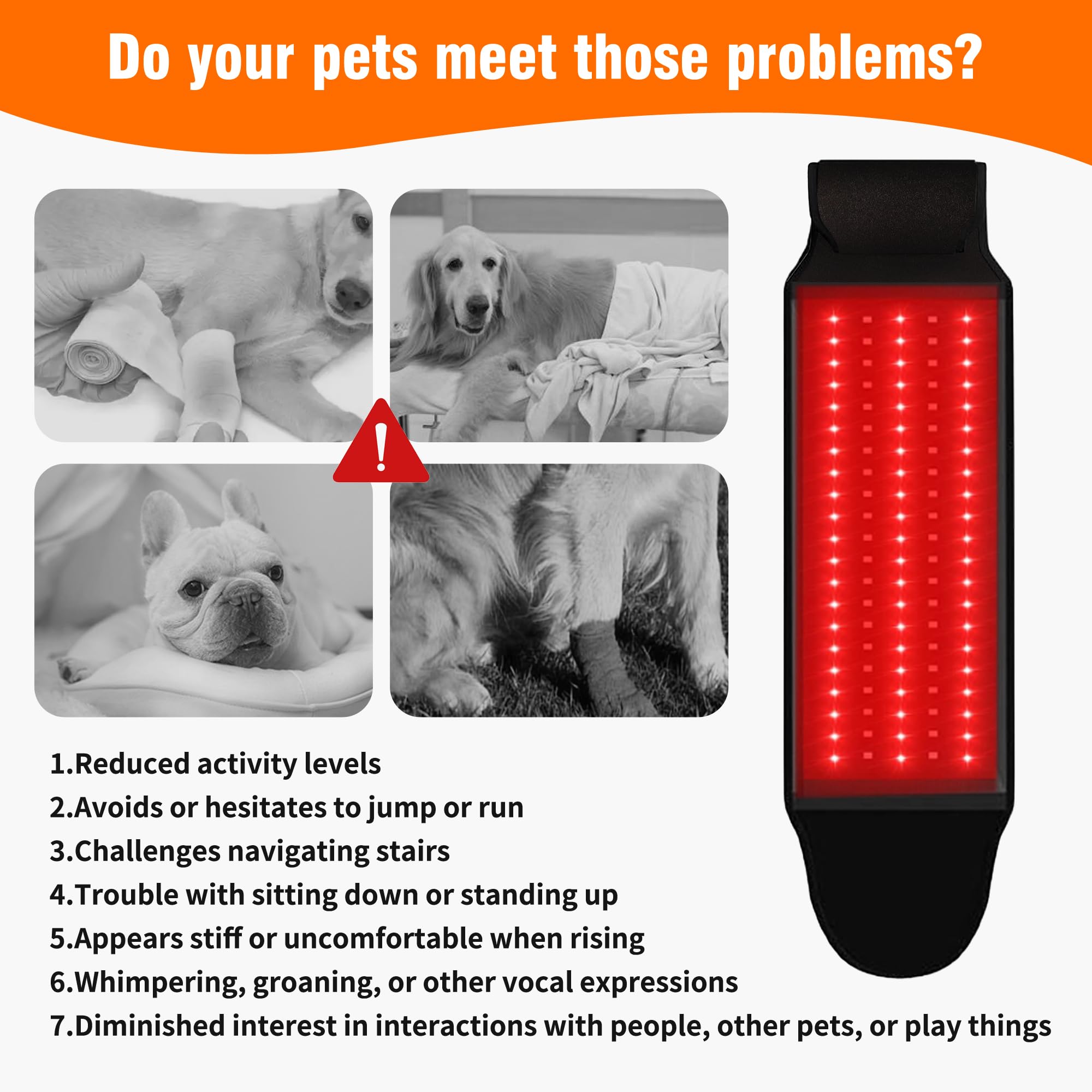 Asenei red light therapy belt large size notice for medium to large pets.