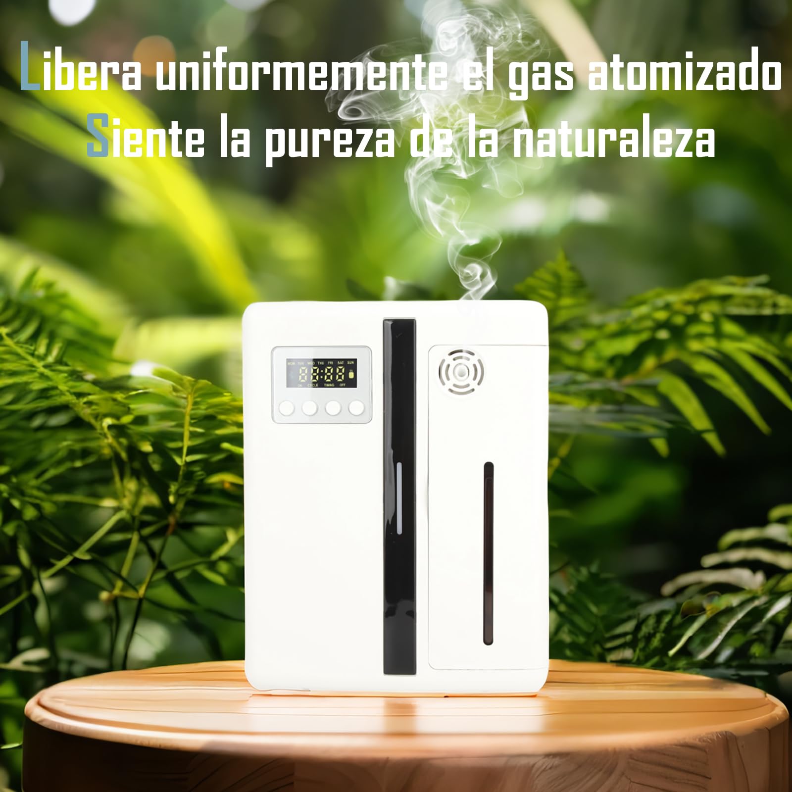 Asixxsix Smart Scent Air Machine diffusing mist in action with silent operation.