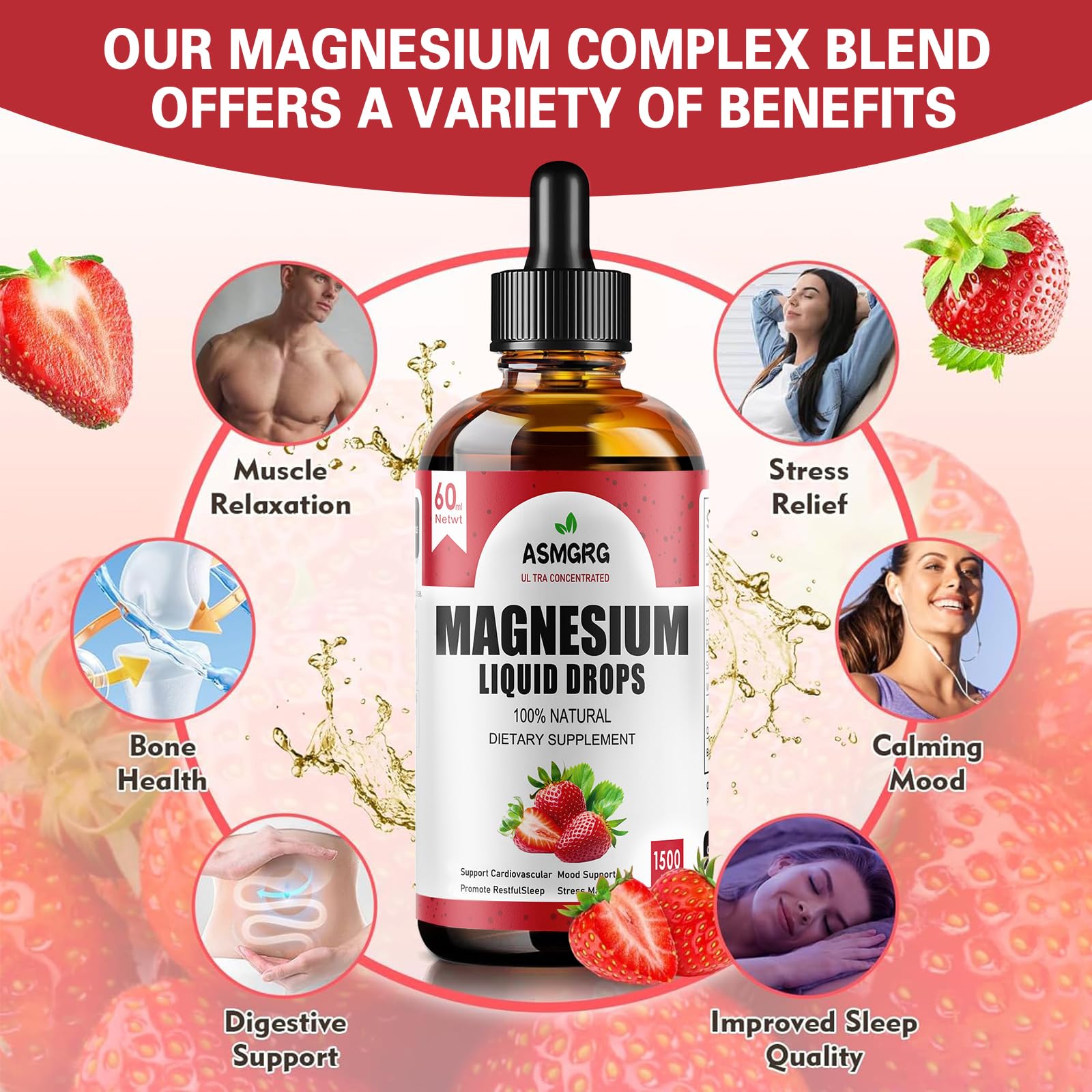 ASMGRG Magnesium Liquid Drops compact 2oz bottle for travel