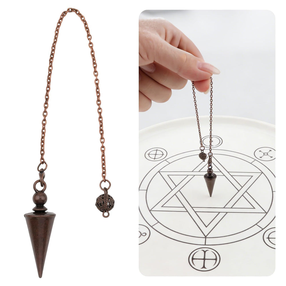 Asofelk pendulum floating above a glass surface for energy work.