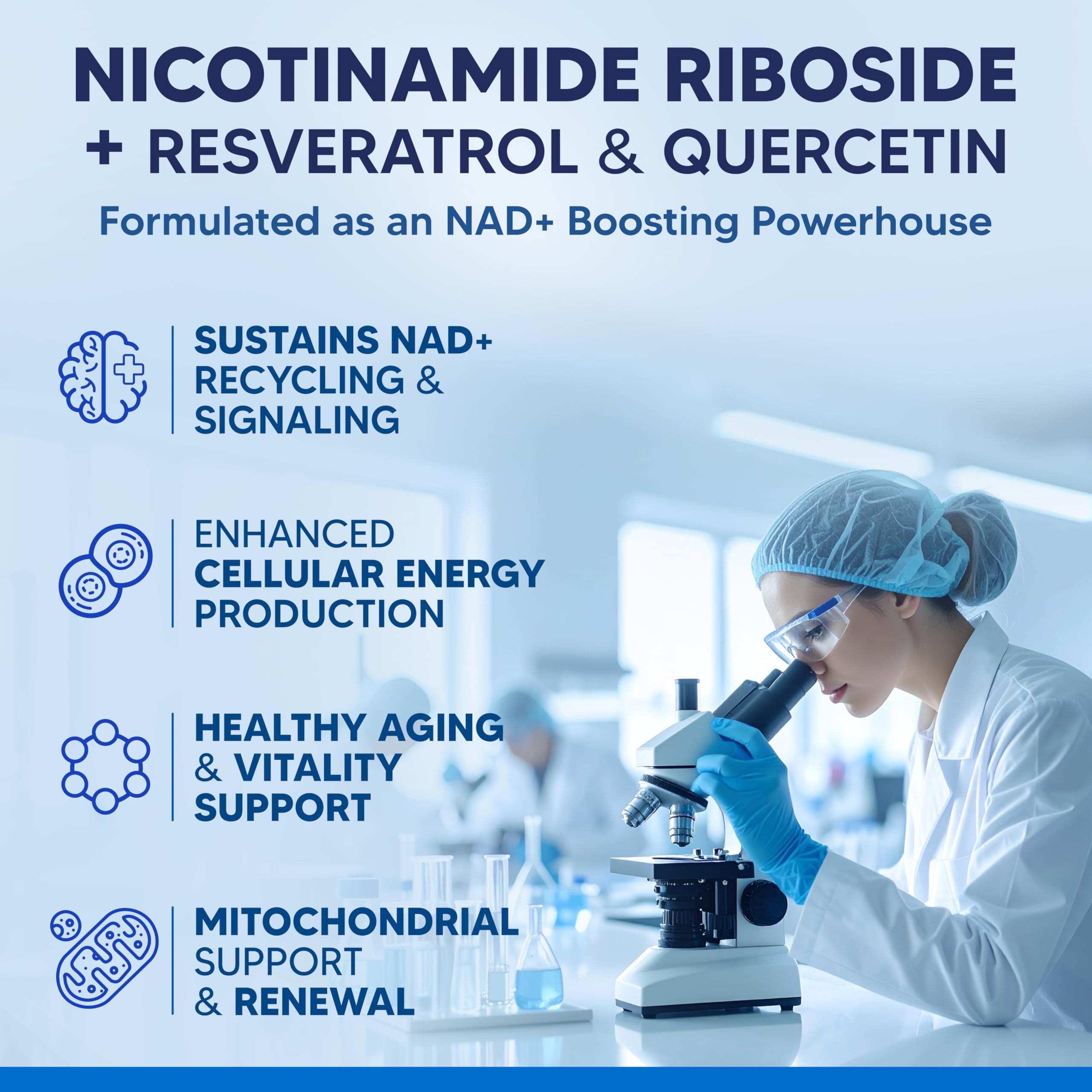 aSquared Nutrition NAD+ Resveratrol vegan capsules in bottle
