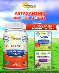 aSquared Nutrition Astaxanthin 10 mg softgel close-up highlighting potency for wellness
