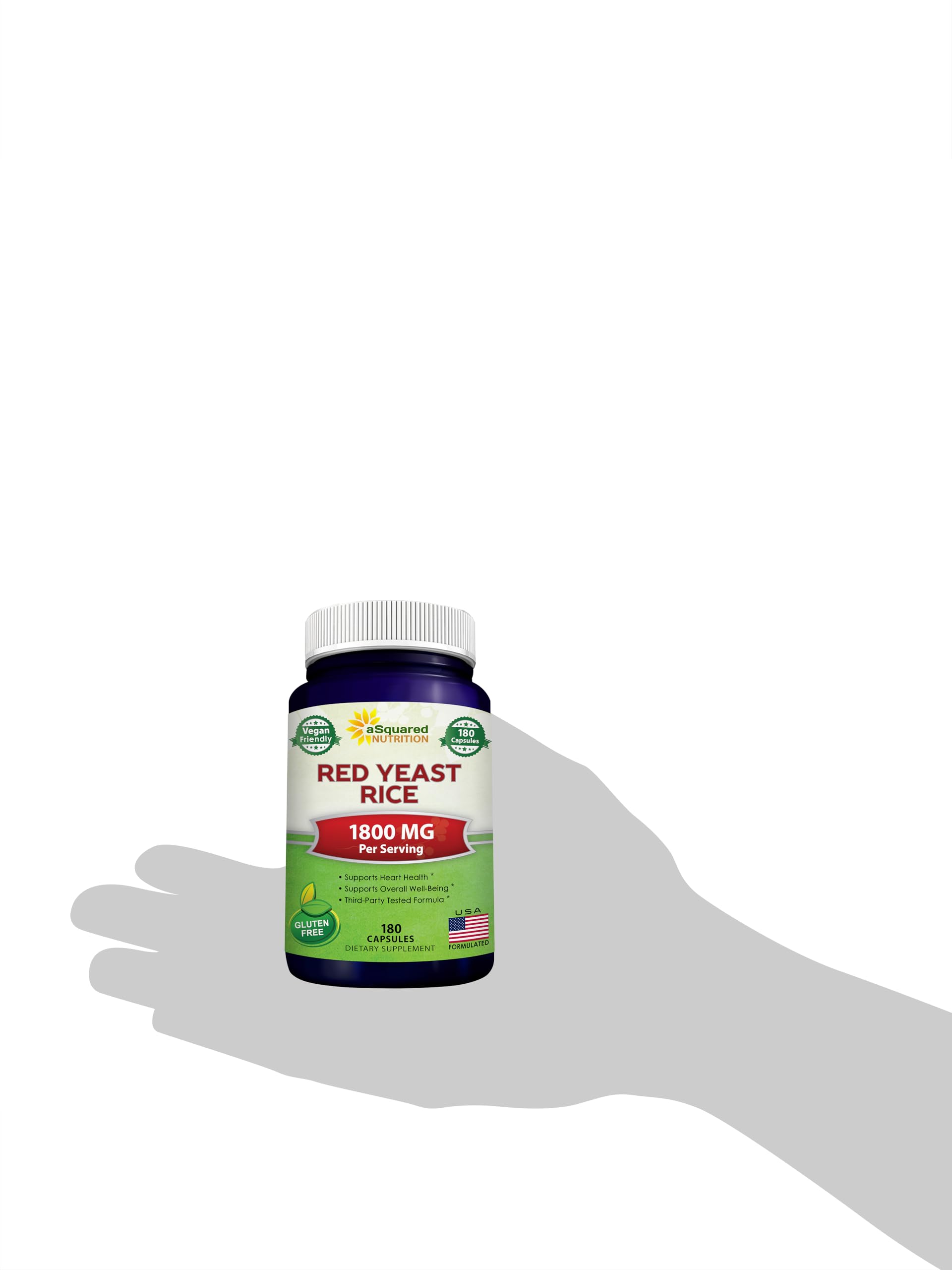 aSquared Nutrition red yeast rice capsules close-up highlights capsule form