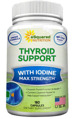 aSquared Nutrition Premium Thyroid Support bottle being poured for energy