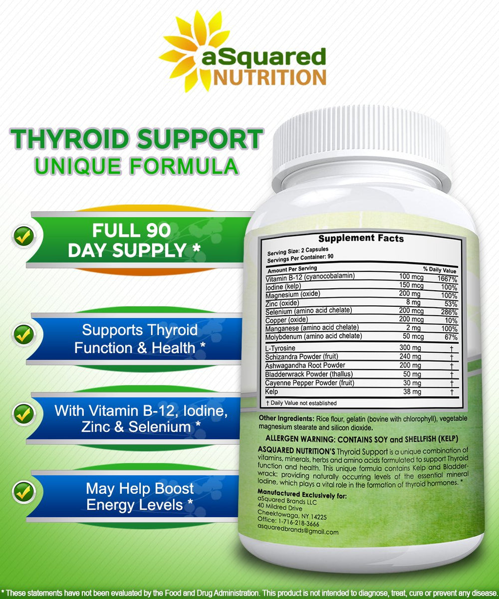 aSquared Nutrition thyroid support label view highlights iodine and Ashwagandha