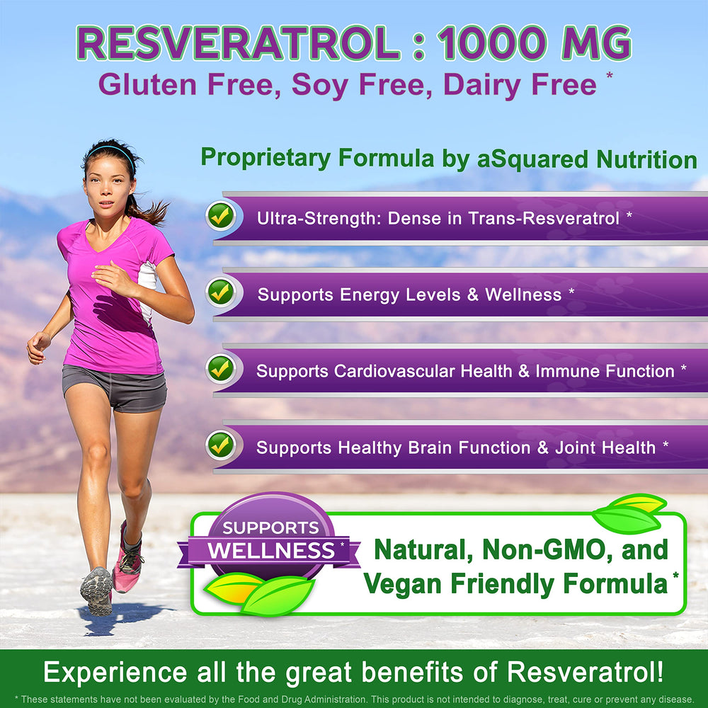 Asquared Nutrition resveratrol bottle side view for convenient daily supplementation