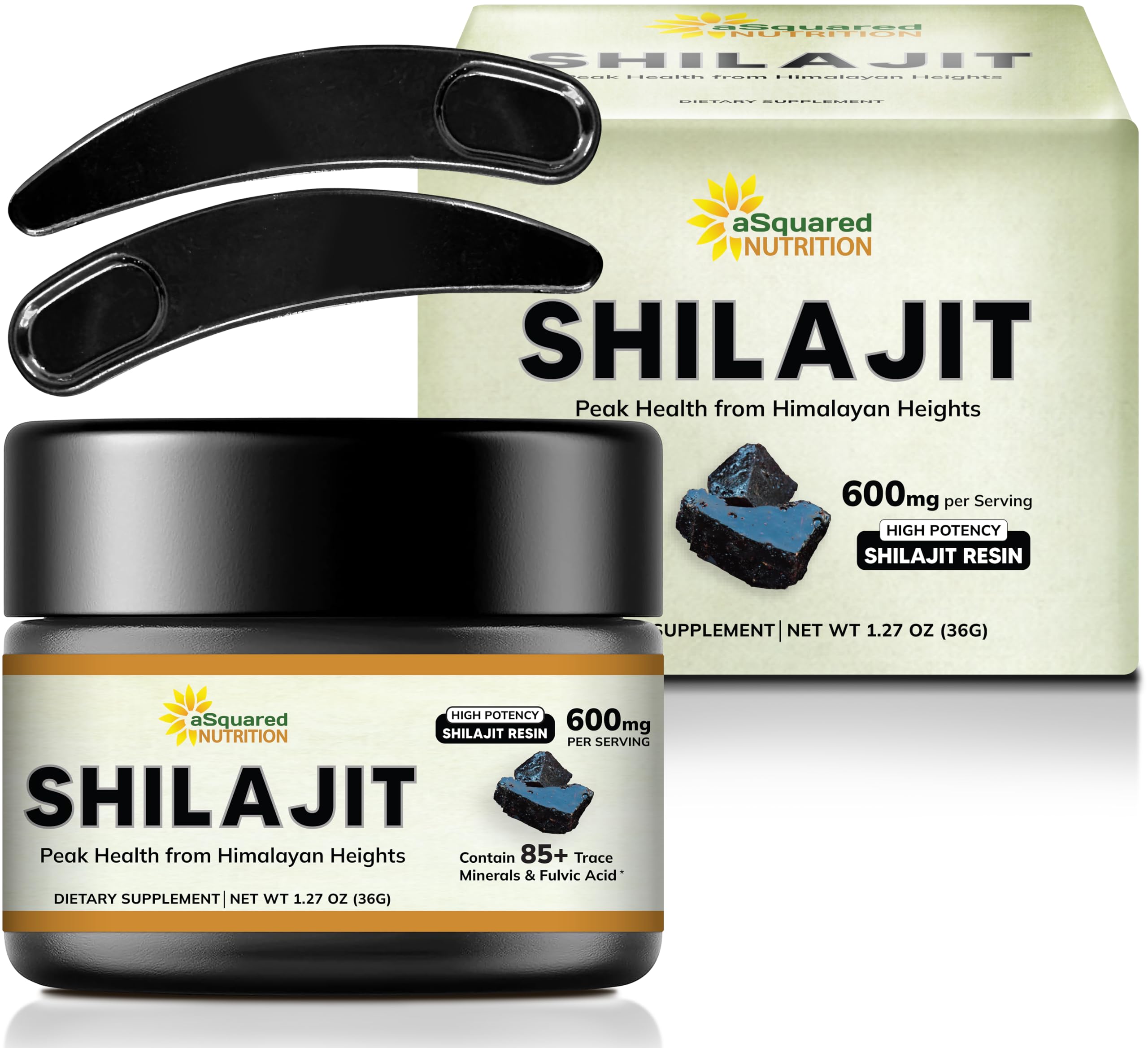 Asquared Nutrition Shilajit resin dissolving in water for quick daily support