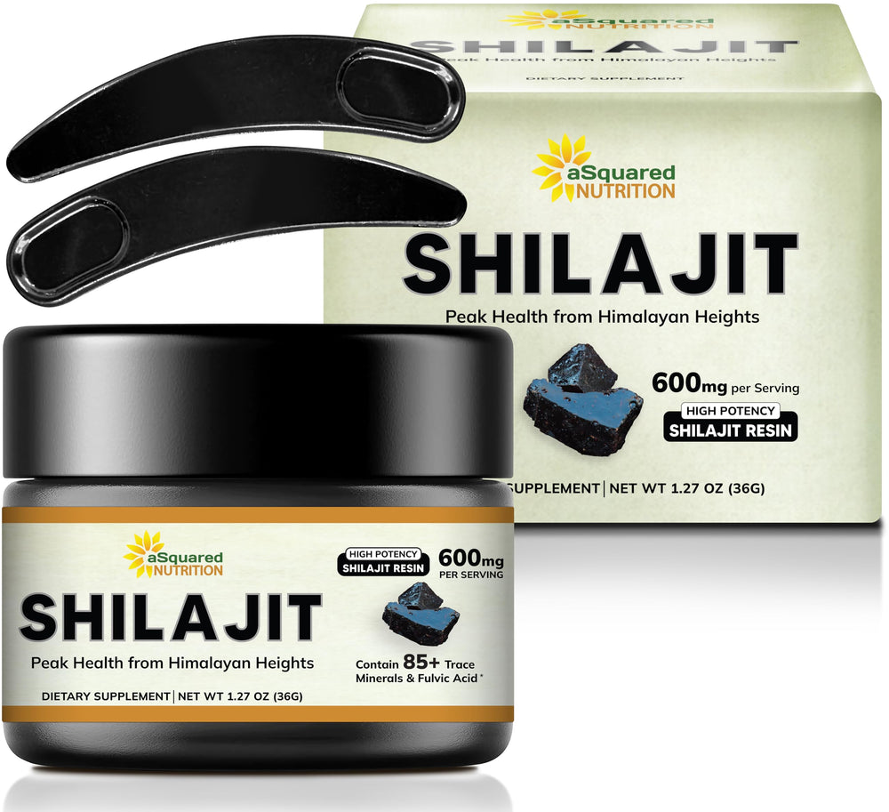 Asquared Nutrition Shilajit resin dissolving in water for quick daily support