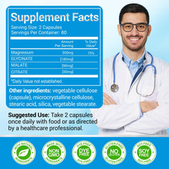 ASSR Triple Magnesium Complex bottle back label with ingredients and testing