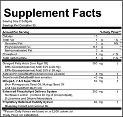 AstaMatrix Algal Omega-3 close-up showing DHA/EPA and astaxanthin for daily wellness.