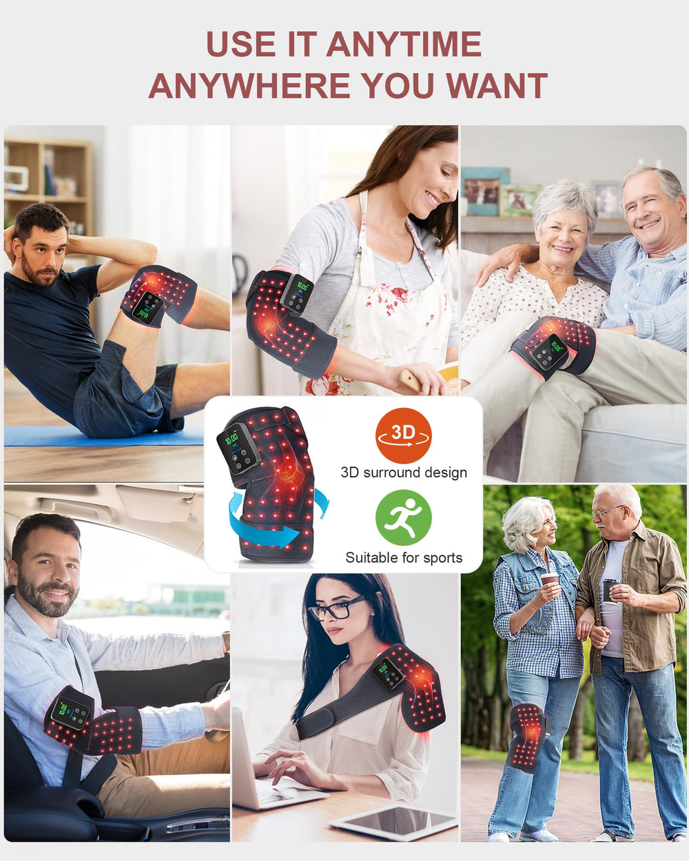Astarexin knee wrap includes extension straps for adjustable wrap length