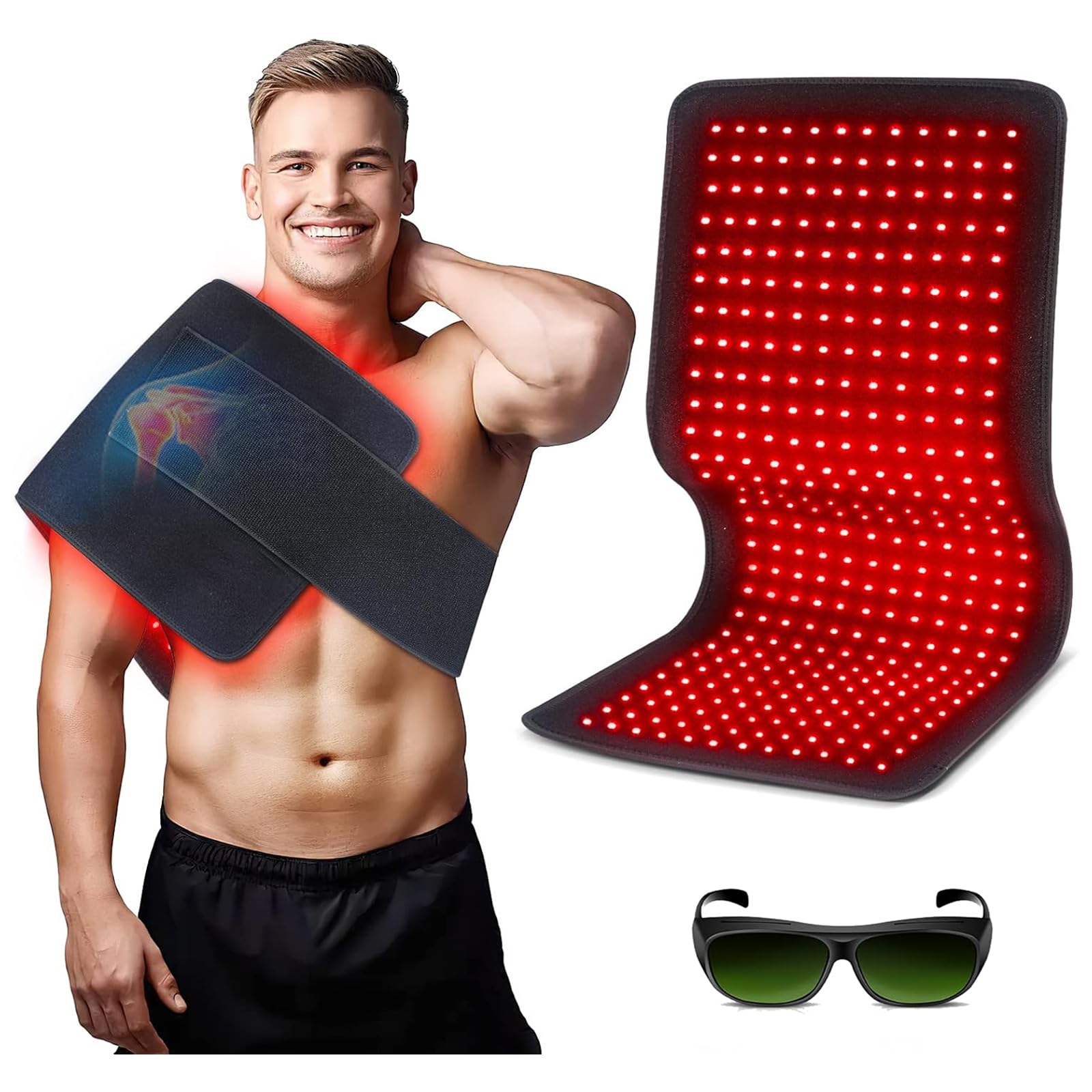Astarexin red light pad applied to full back for targeted therapy