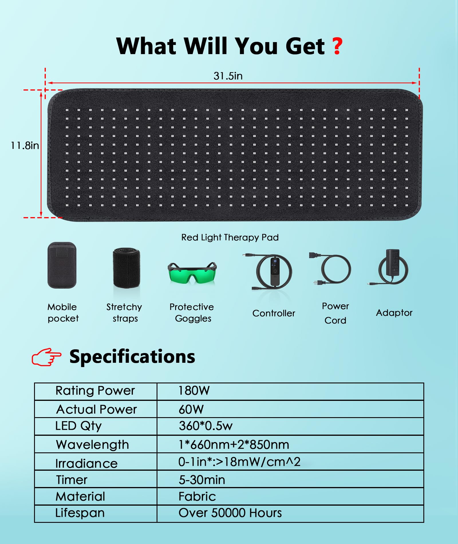 Astarexin 31.5 by 11.8 inch pad ready for treatment