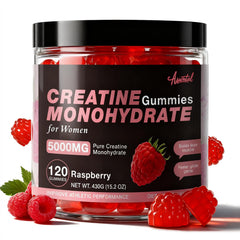 Asumtal Creatine Raspberry Gummies bottle showing sugar-free energy support for workouts