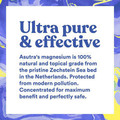 ASUTRA Magnesium Chloride Bath Flakes foot soak illustrates quick relaxation for sore feet.