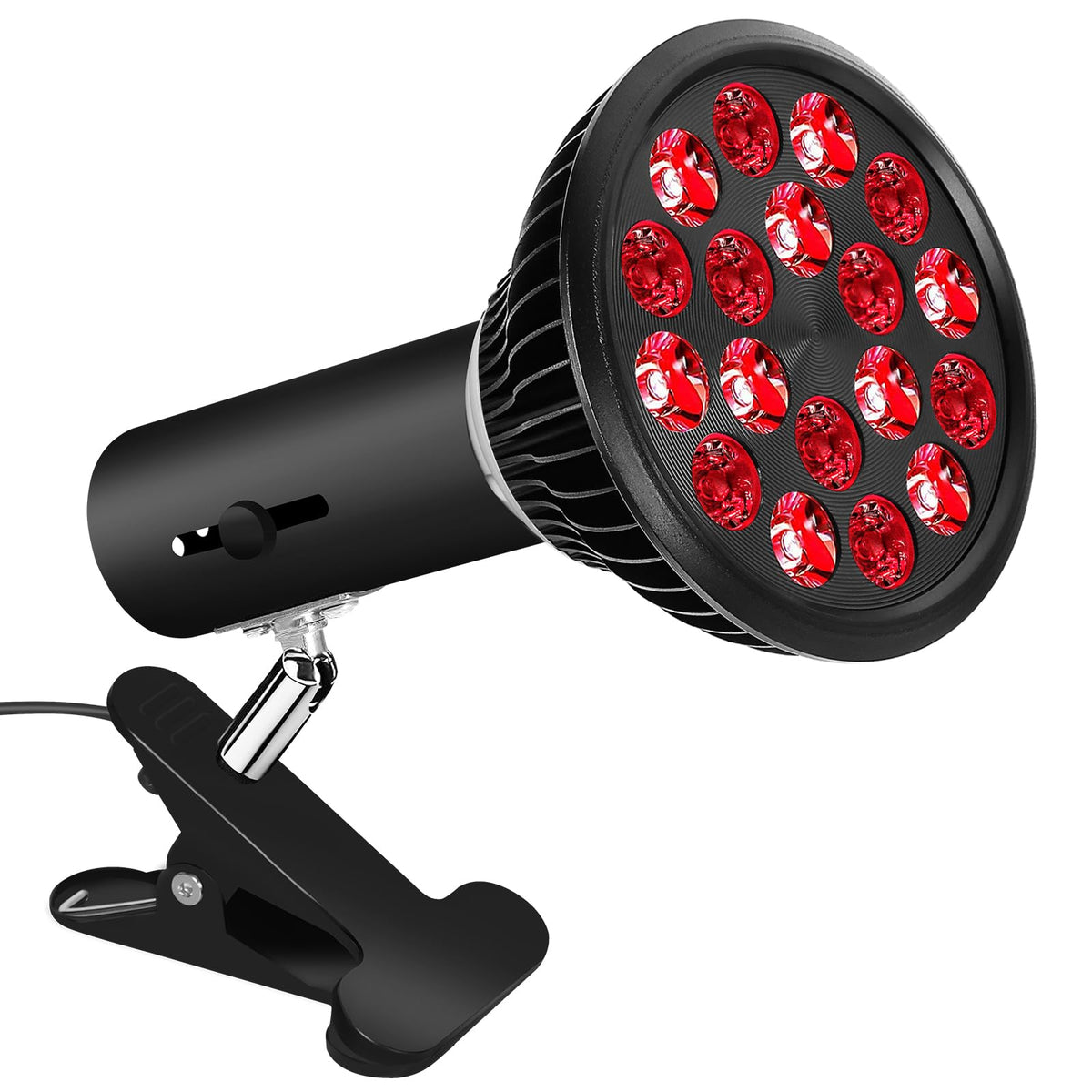 Aswaysun red light therapy bulb angled clamp for flexible home use.