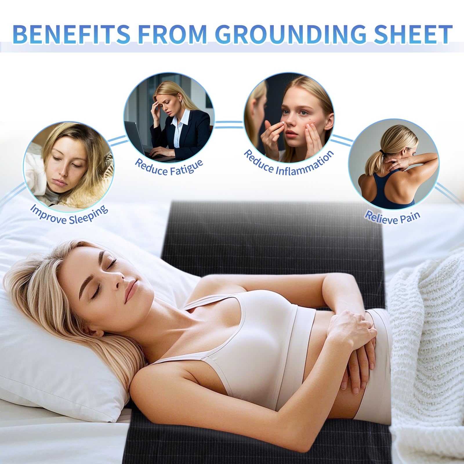 ATE Health grounding sheet demonstrates universal size coverage for twin to king beds