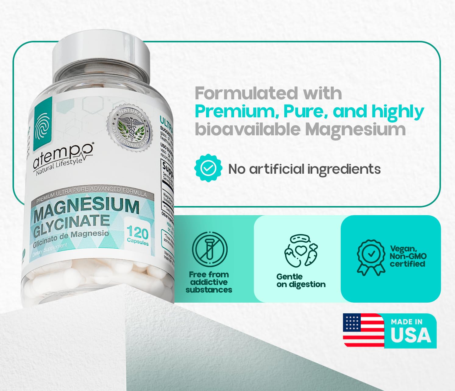 ATEMPO Natural Lifestyle delayed-release capsules designed for smoother digestion