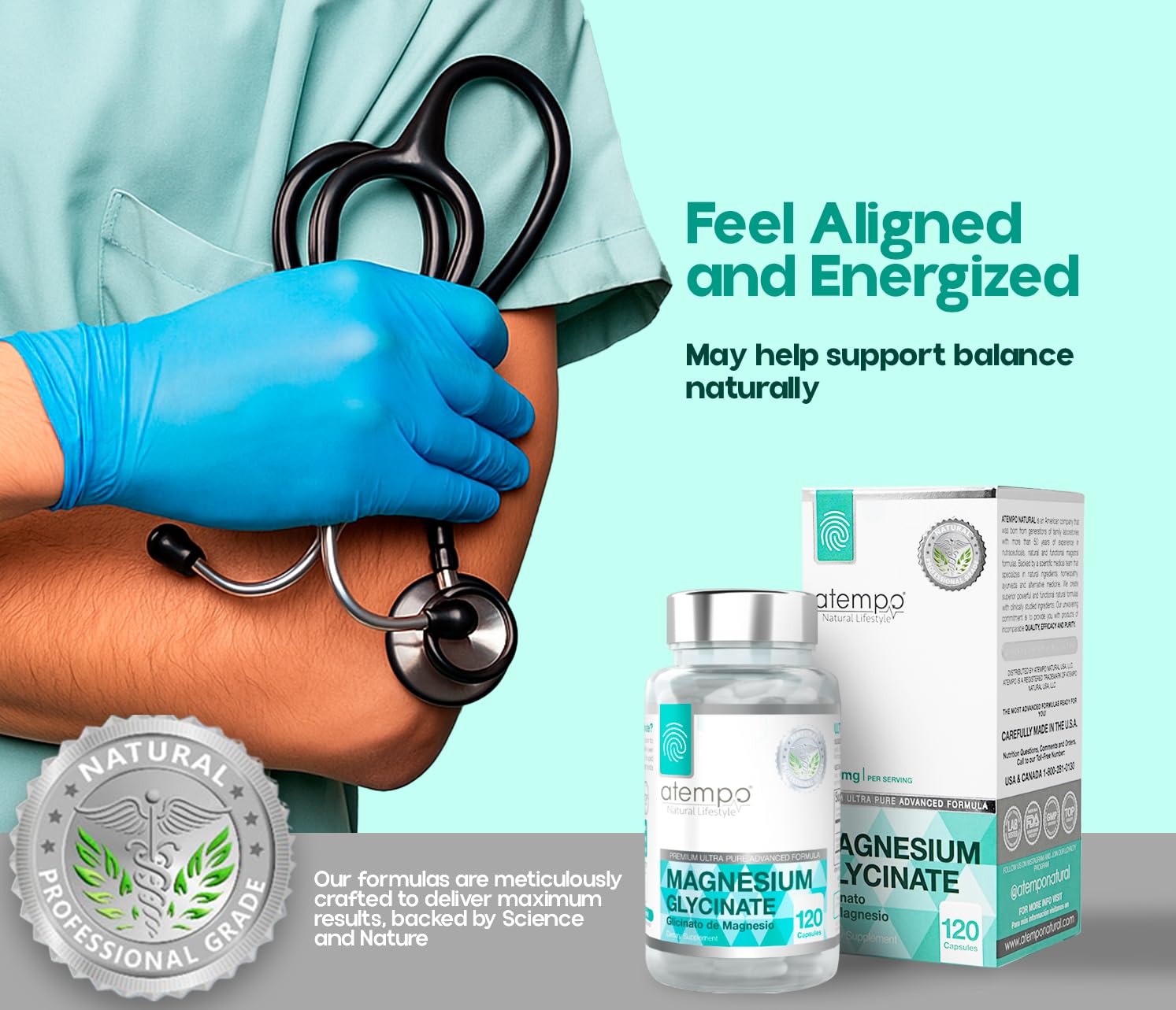 ATEMPO Natural Lifestyle packaging on countertop ready for routine supplementation