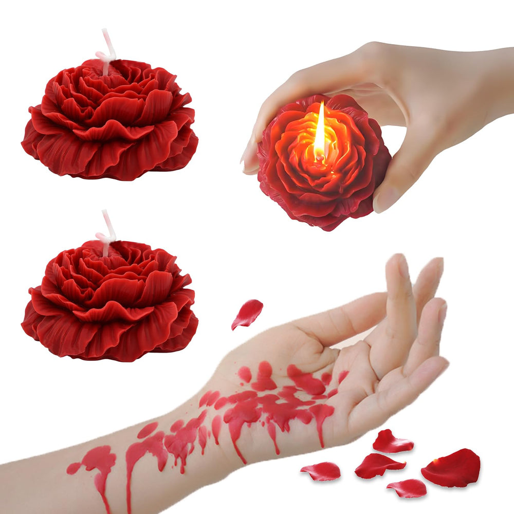 ATGxuxin peony flower candles wine red for romantic date night ambiance