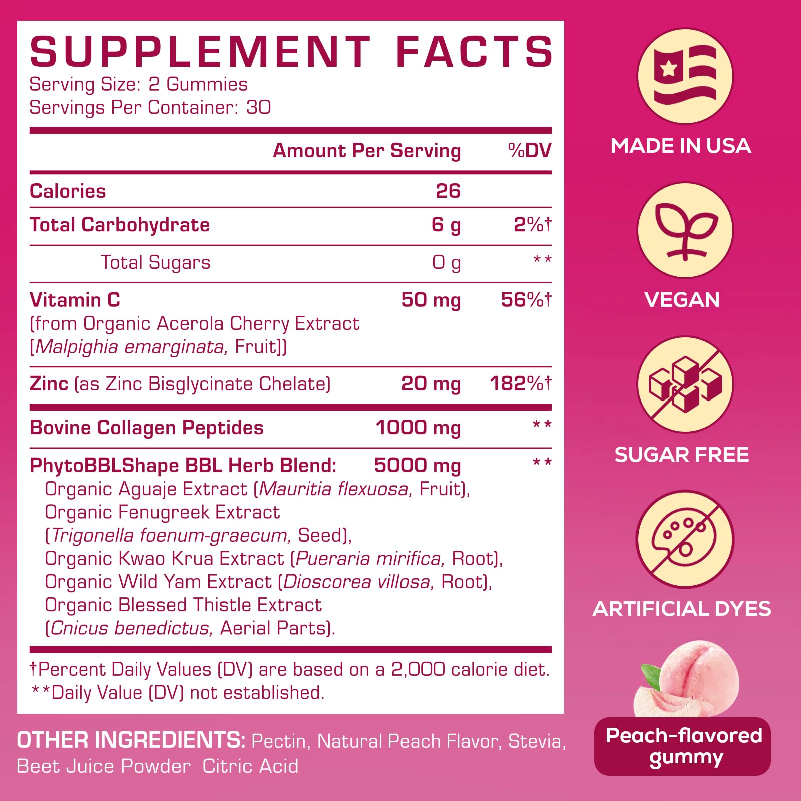 Atherionyxora Booty Gummies peach closeup highlights chewy texture and flavor