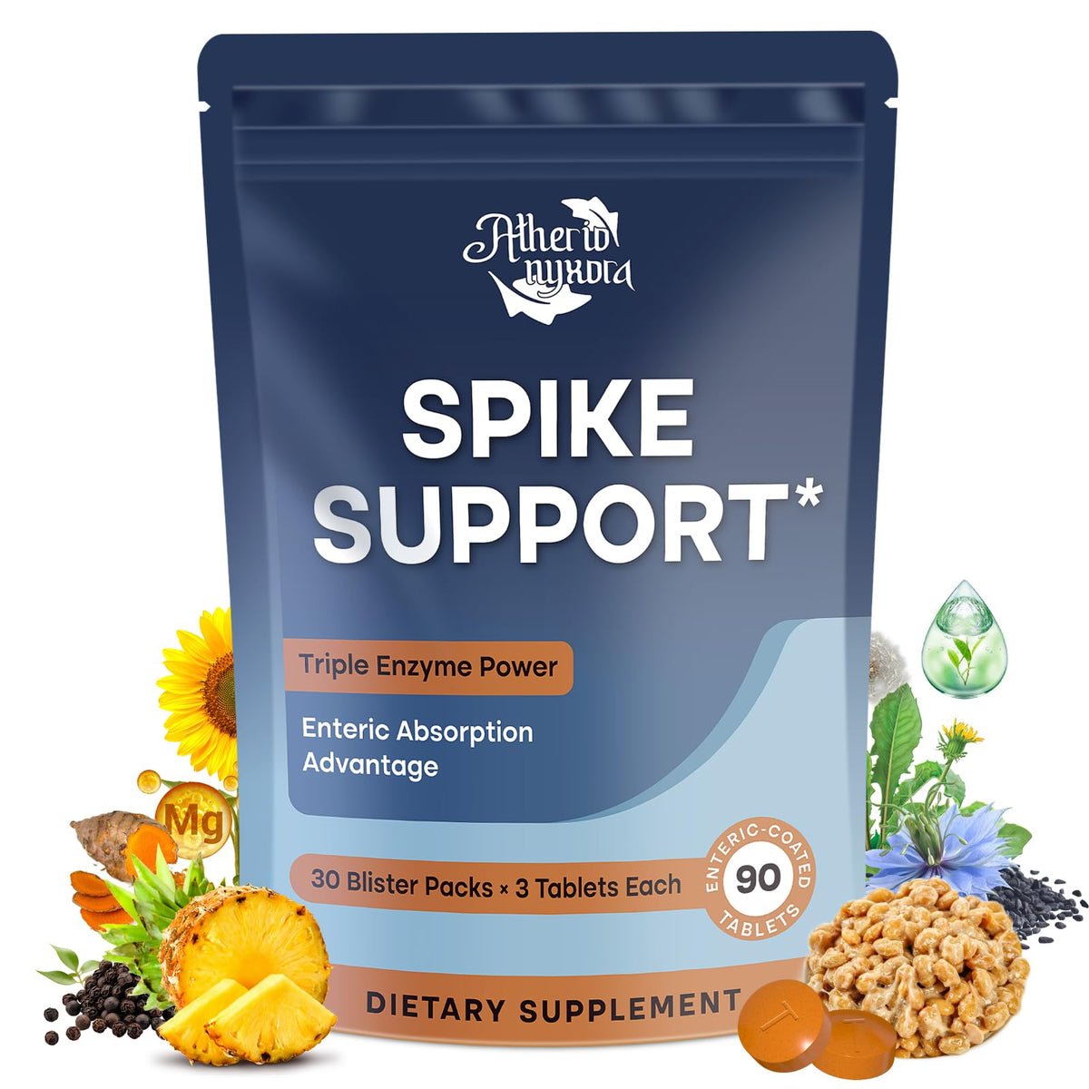 Atherionyxora Spike Detox bottle front for daily wellness support.