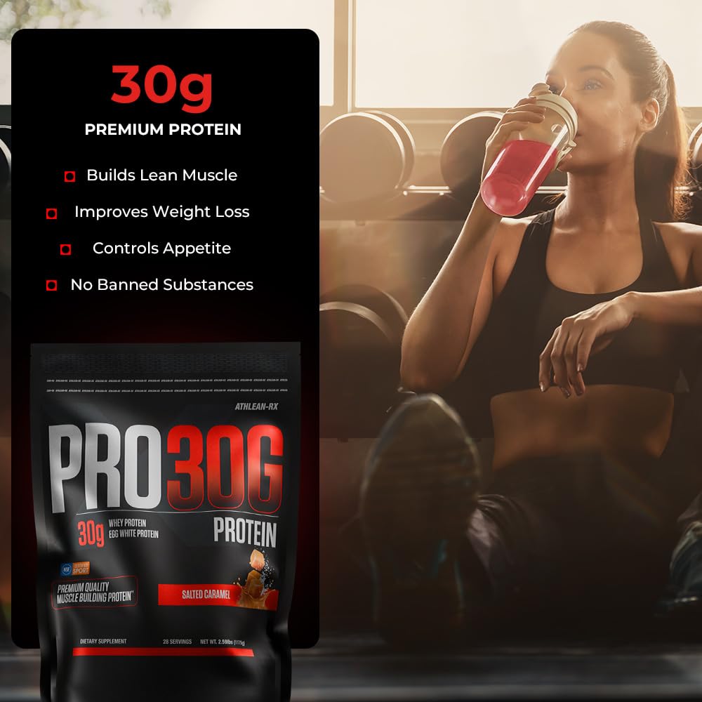 ATHLEAN-RX PRO-30G chocolate coconut serving cup emphasizing gluten-free nutrition