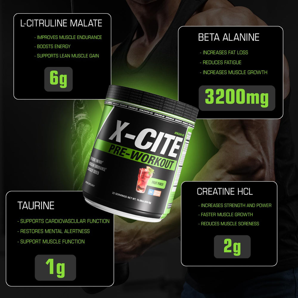 Prepared X-CITE drink in glass for a focused training session