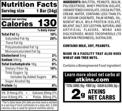 Atkins Endulge Caramel Nut Chew Bar stack emphasizes convenient single-serve portions.